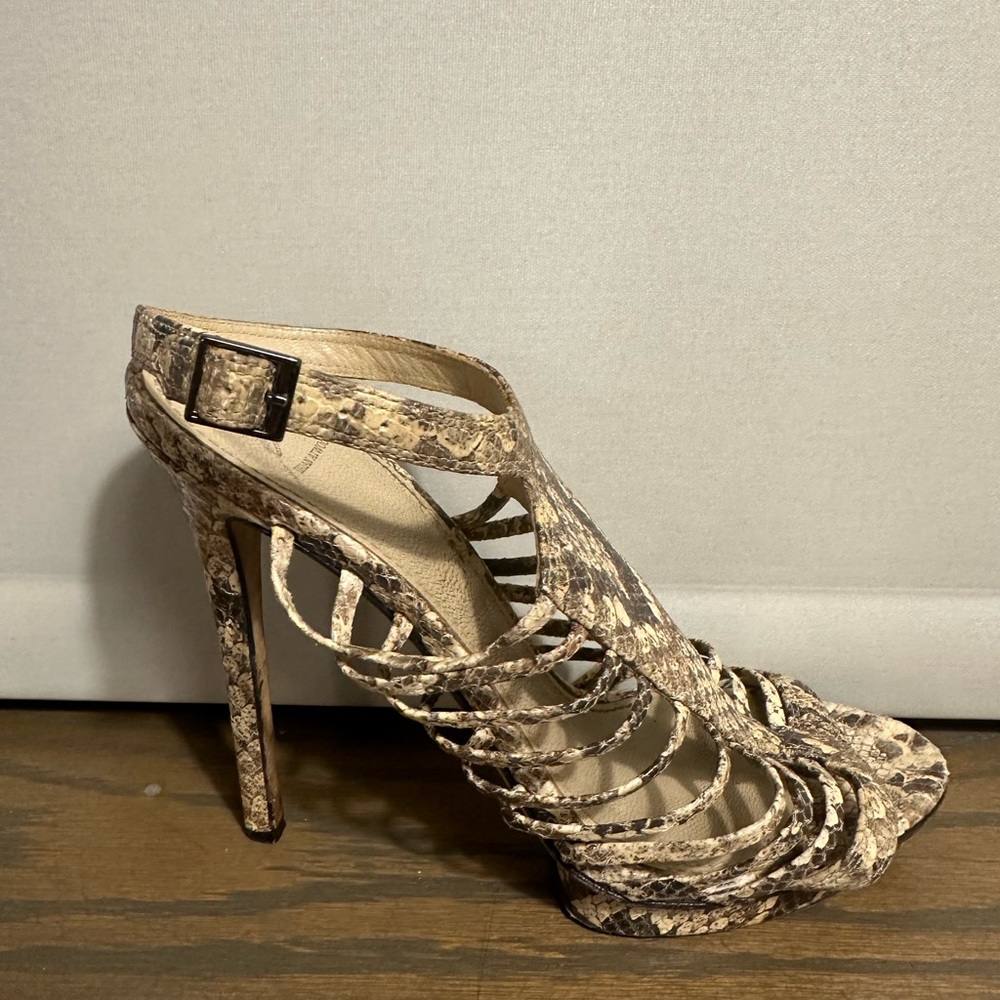 Brian Atwood Python 4” Caged Heels - image 3